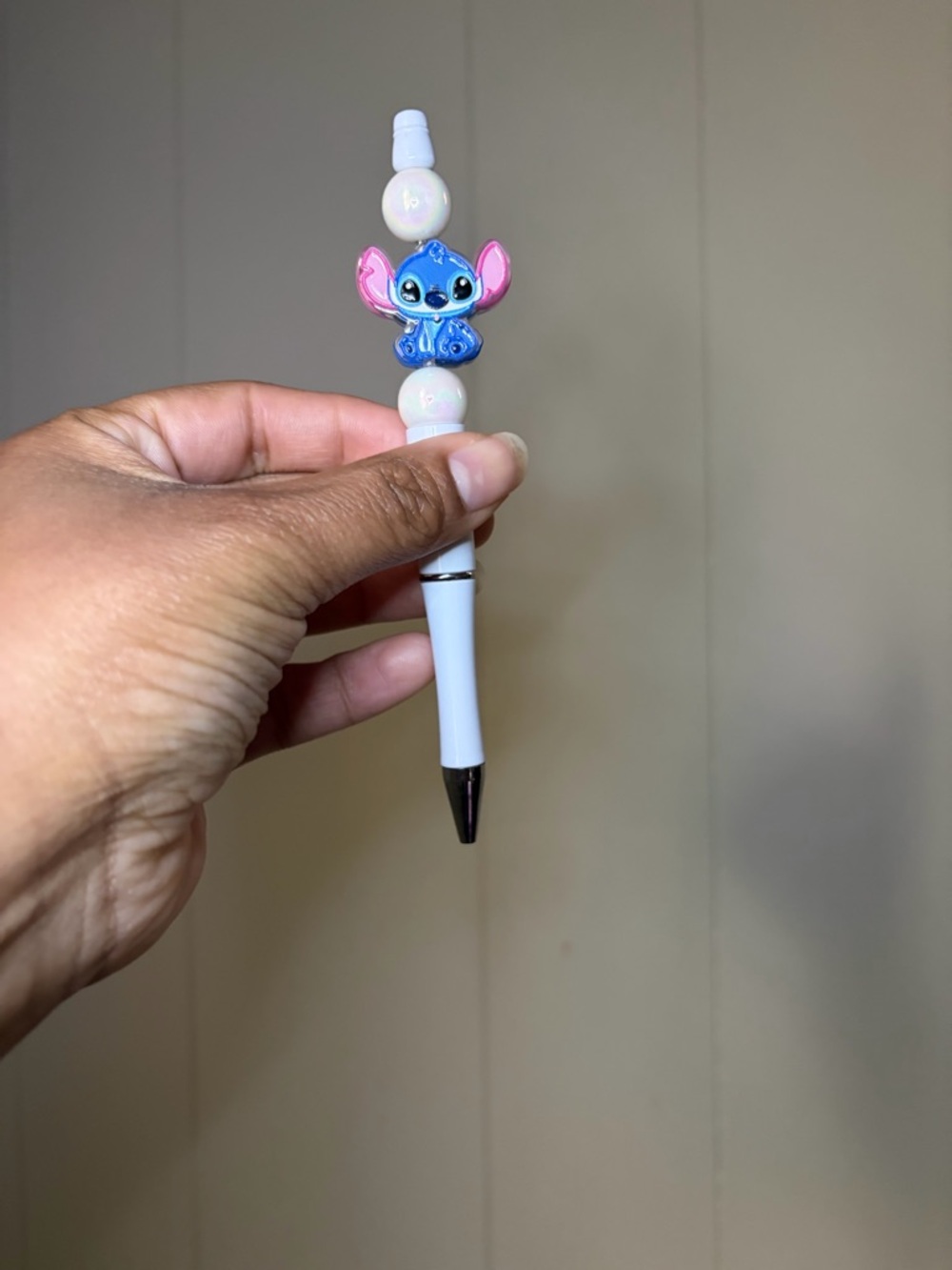 Cute Blue Stitch Character Topper White Ballpoint Pen